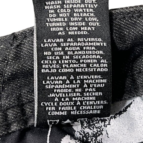 Affliction Black Jeans Blake Relaxed Straight Denim Mens 32x32 Studded Label - Picture 8 of 16